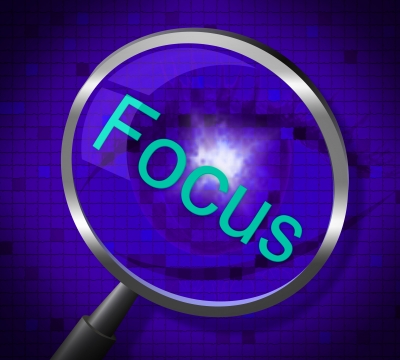 "Focus Magnifier Represents Focused Research And Concentration"